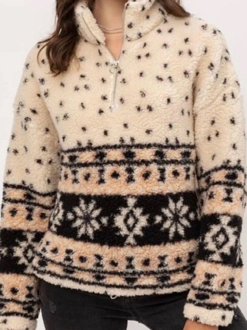 Love Tree Sherpa Quarter Zip
